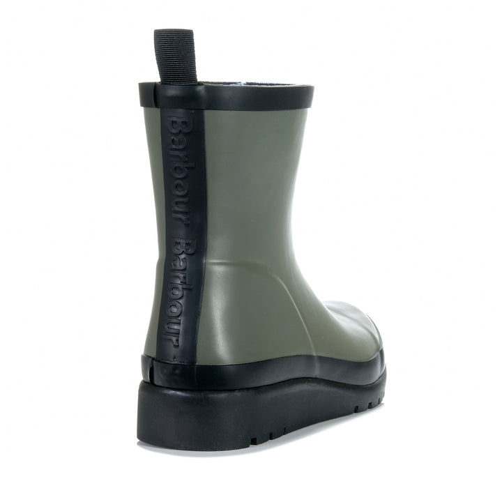 Barbour Portree Wedge Wellingtons Dusky Olive/Black Womens Boots