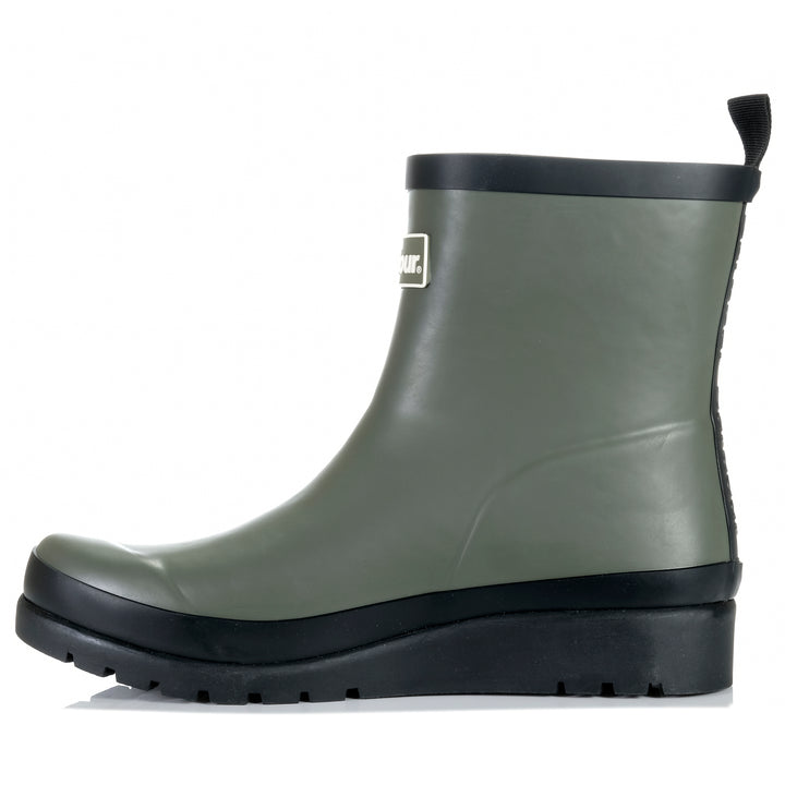 Barbour Portree Wedge Wellingtons Dusky Olive/Black Womens Boots