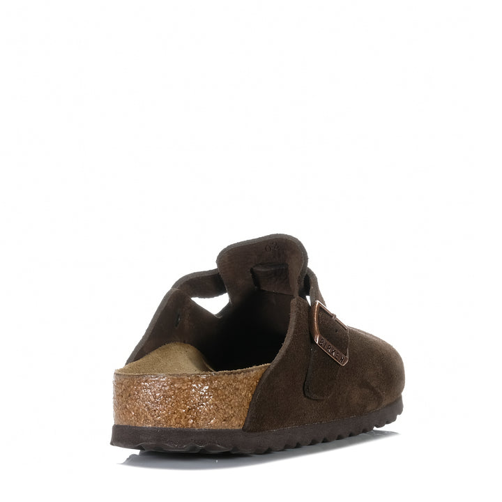 Birkenstock Boston Soft Footbed Suede Leather (Regular) Mocha Unisex Sandals