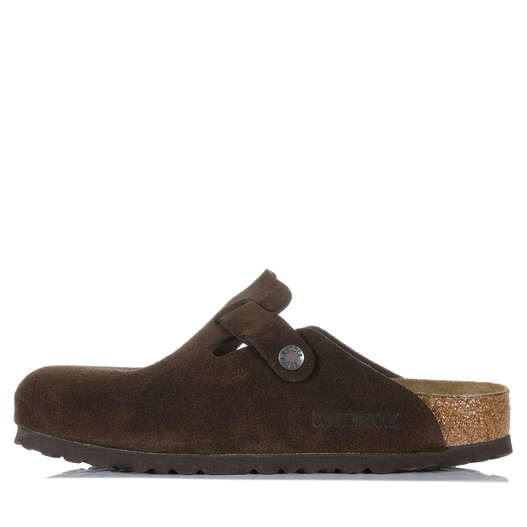 Birkenstock Boston Soft Footbed Suede Leather (Regular) Mocha Unisex Sandals