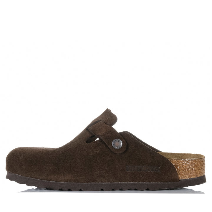 Birkenstock Boston Soft Footbed Suede Leather (Regular) Mocha Unisex Sandals