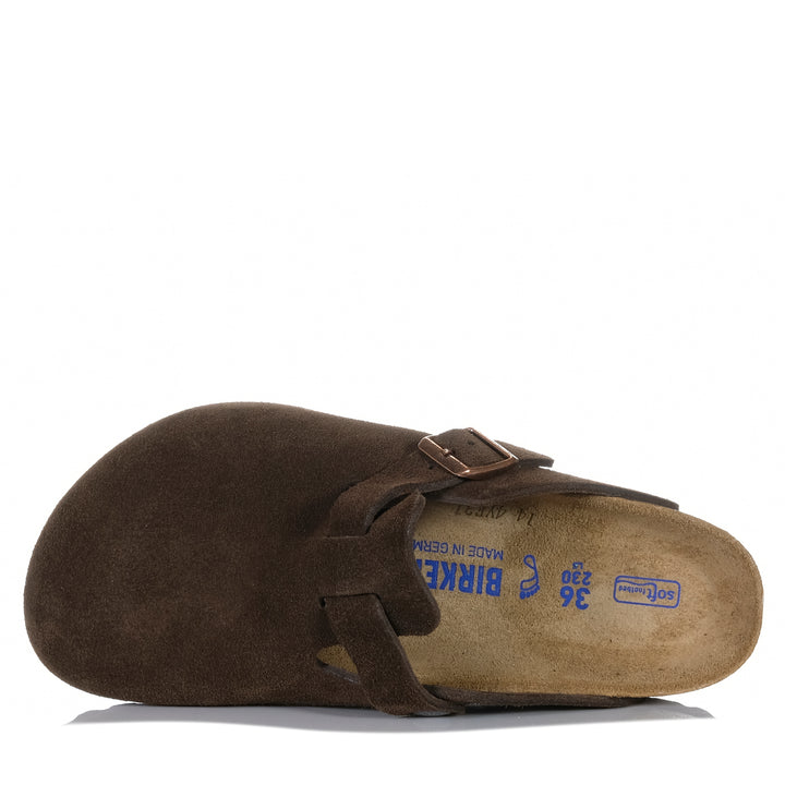 Birkenstock Boston Soft Footbed Suede Leather (Regular) Mocha Unisex Sandals