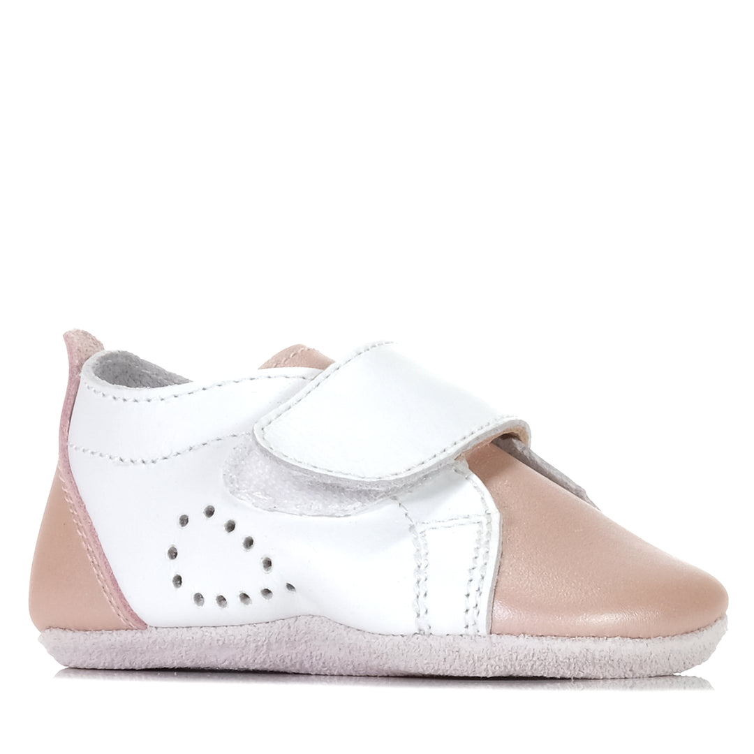 Bobux Soft Sole Grass Court White/Dusk Pearl Toddler Shoes