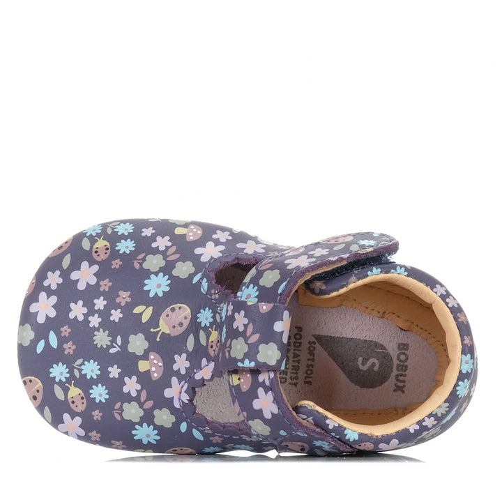 Bobux Soft Sole Meadow-BQ Grape Floral Toddler Shoes