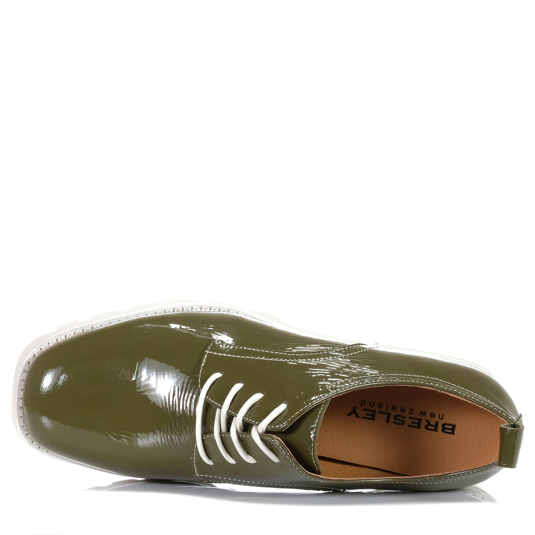 Bresley Daya Olive Patent Womens Shoes