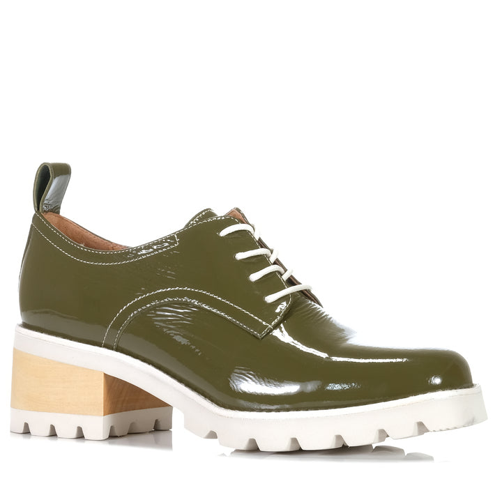 Bresley Daya Olive Patent Womens Shoes