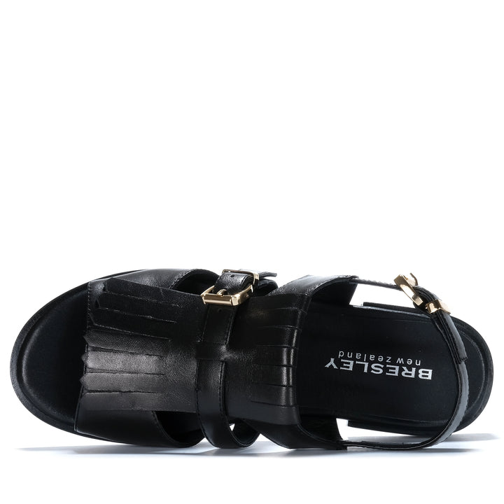 Bresley Saffron Black Womens Sandals