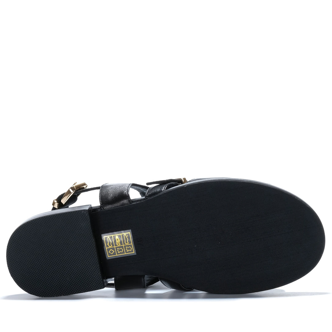 Bresley Saffron Black Womens Sandals