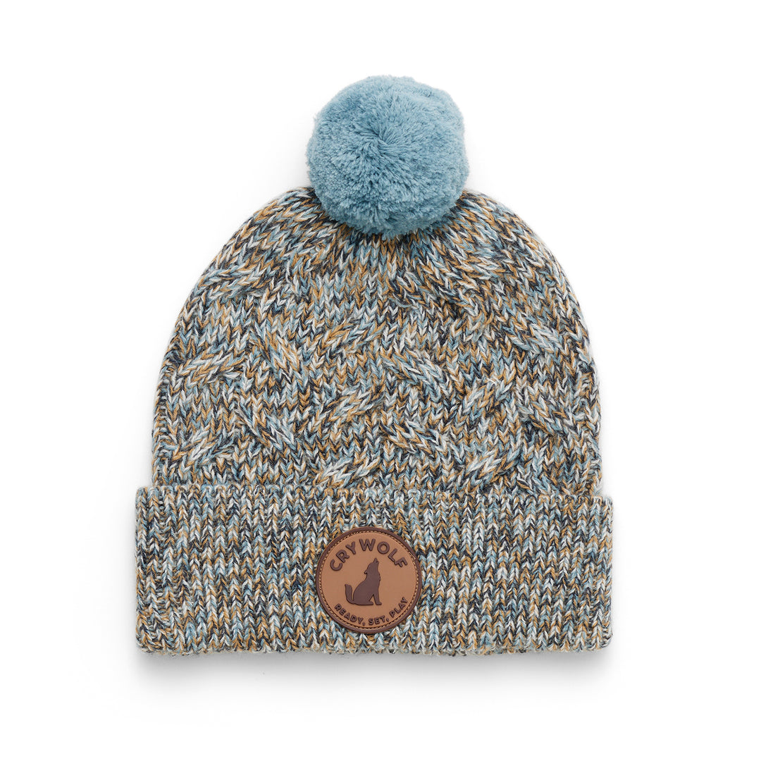 Crywolf Pom Pom Beanie Blue Speckle Toddler