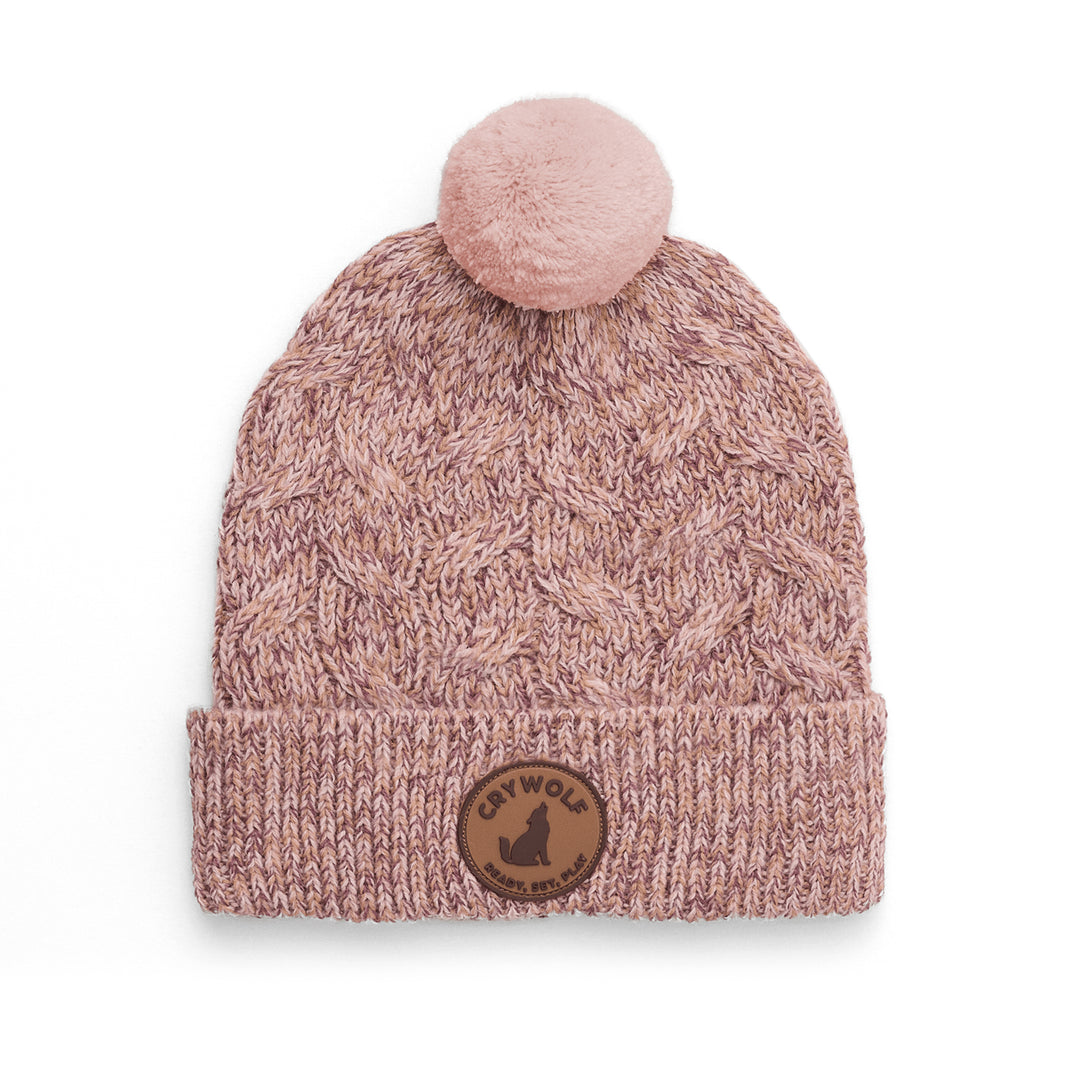 Crywolf Pom Pom Beanie Mauve Speckle Toddler