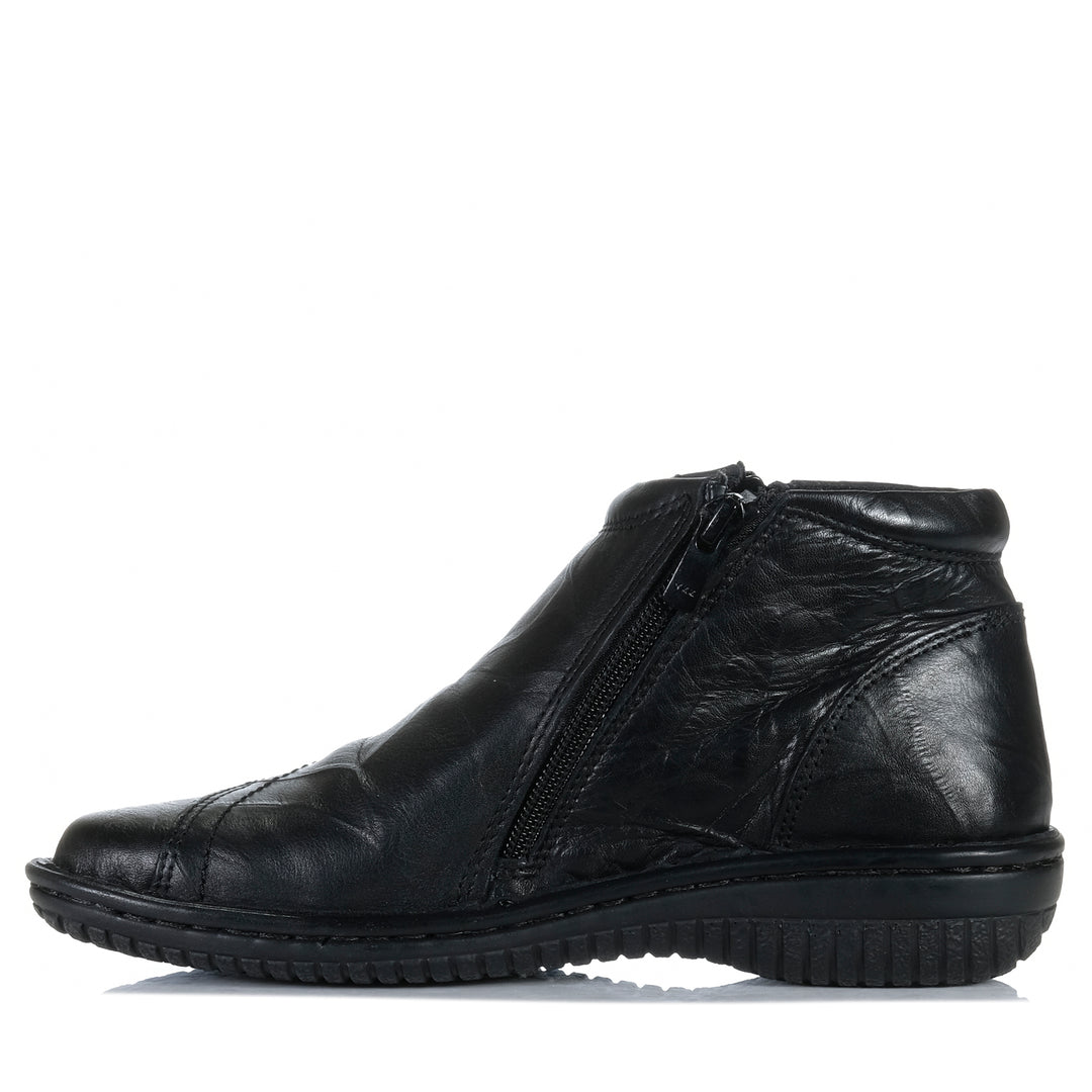 Cabello 5250-27 Black Crinkle Womens Boots