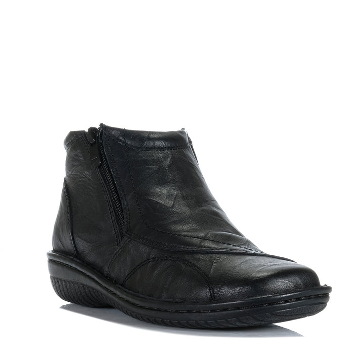 Cabello 5250-27 Black Crinkle Womens Boots