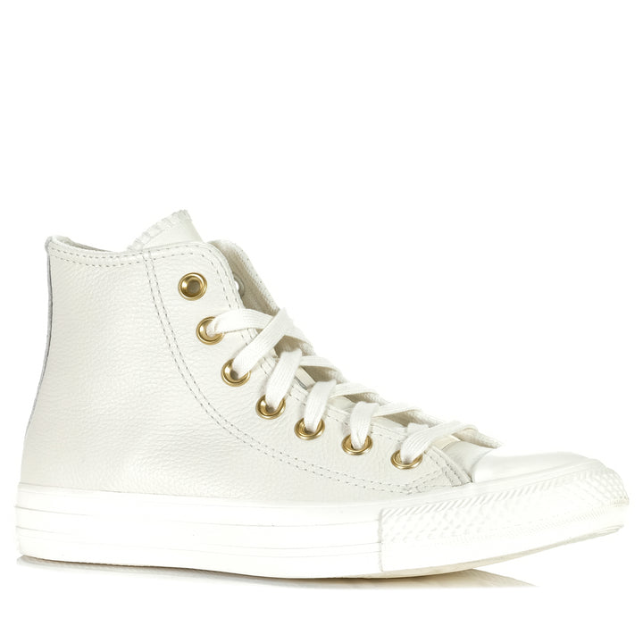 Converse Chuck Taylor All Star Leather High Top Egret Mono Womens Sneakers