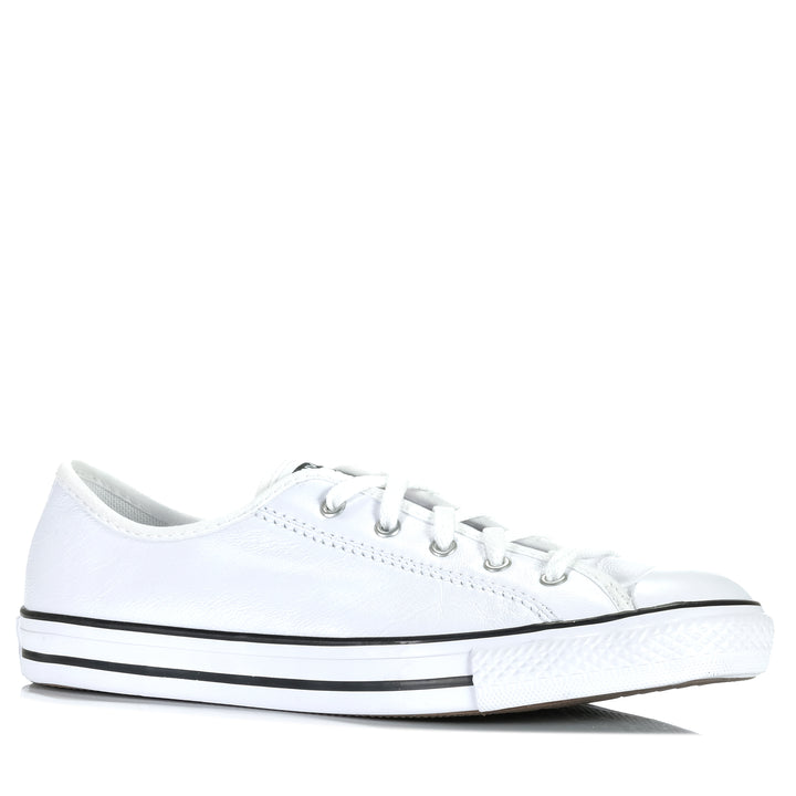 Converse Chuck Taylor Dainty Leather Low White/Black Womens Sneakers