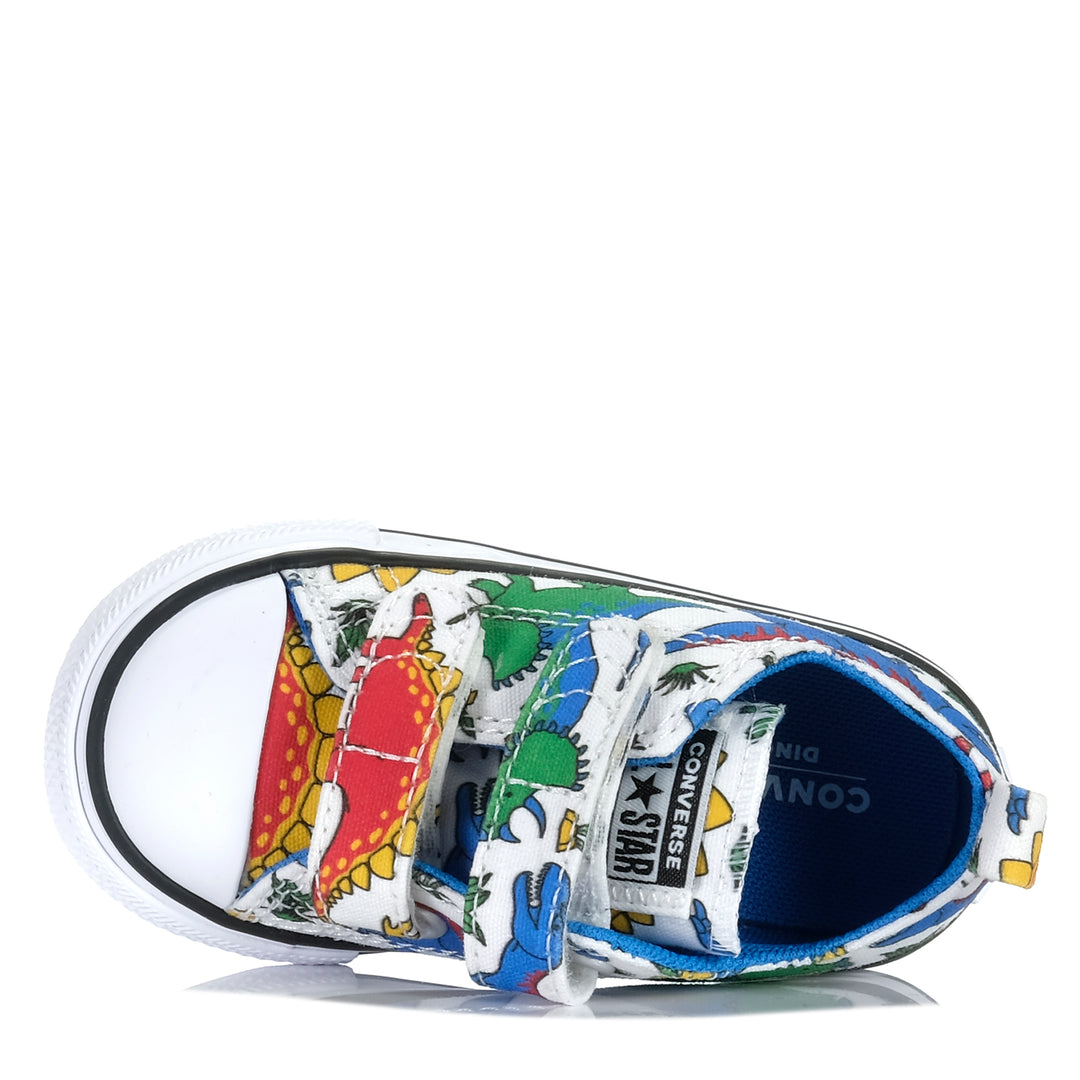 Converse Chuck Taylor Infant CT Dinocons 2V Low White Toddler Shoes