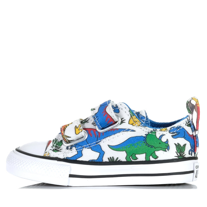 Converse Chuck Taylor Infant CT Dinocons 2V Low White Toddler Shoes