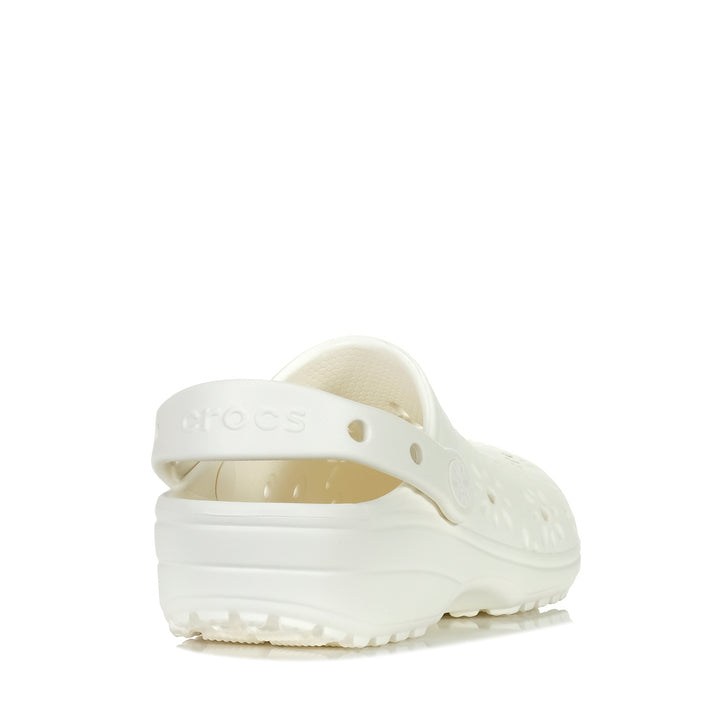 Crocs Classic Floral Cut Out Clog Chalk Womens Sandals