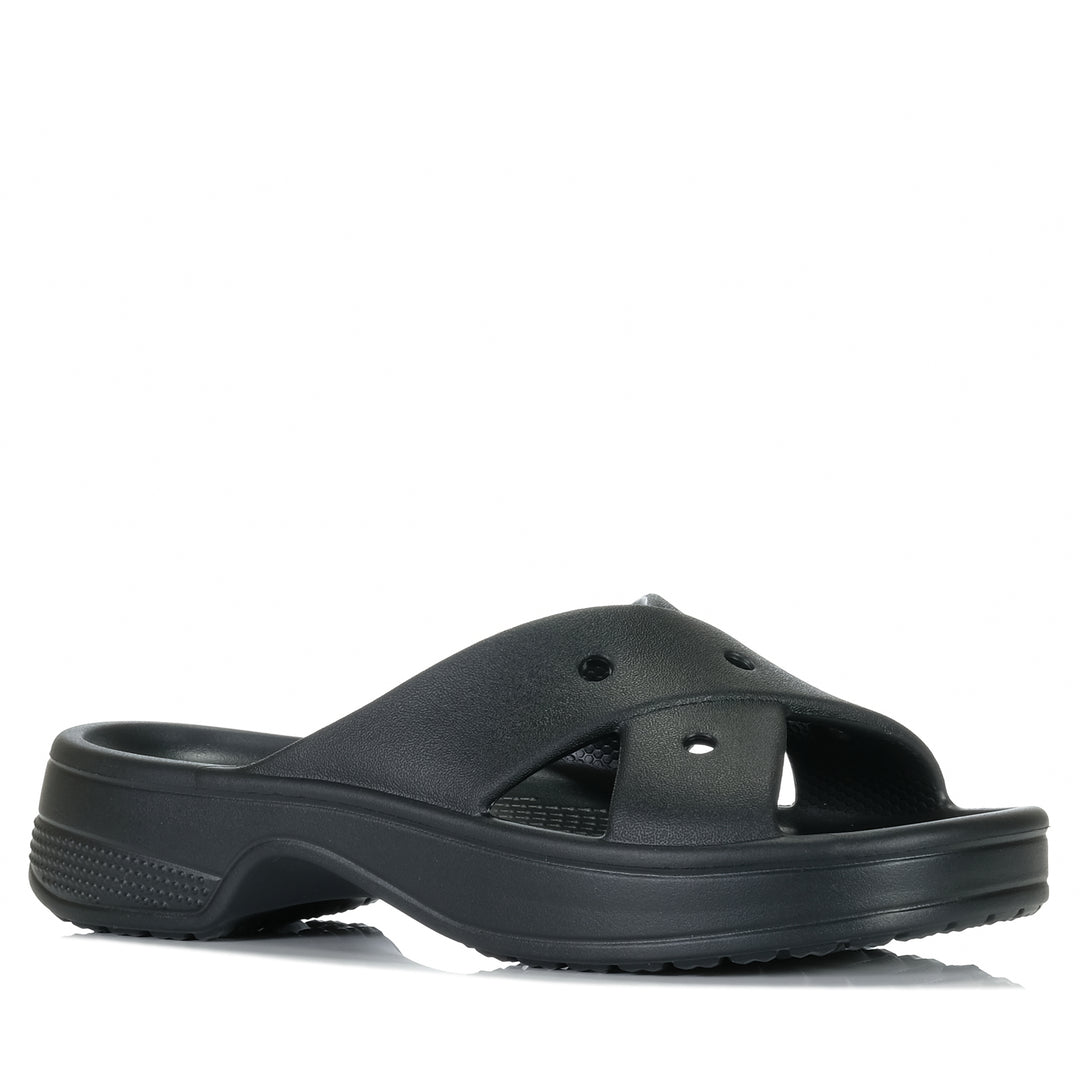 Crocs Classic Women's Cross Strap Black Womens Sandals