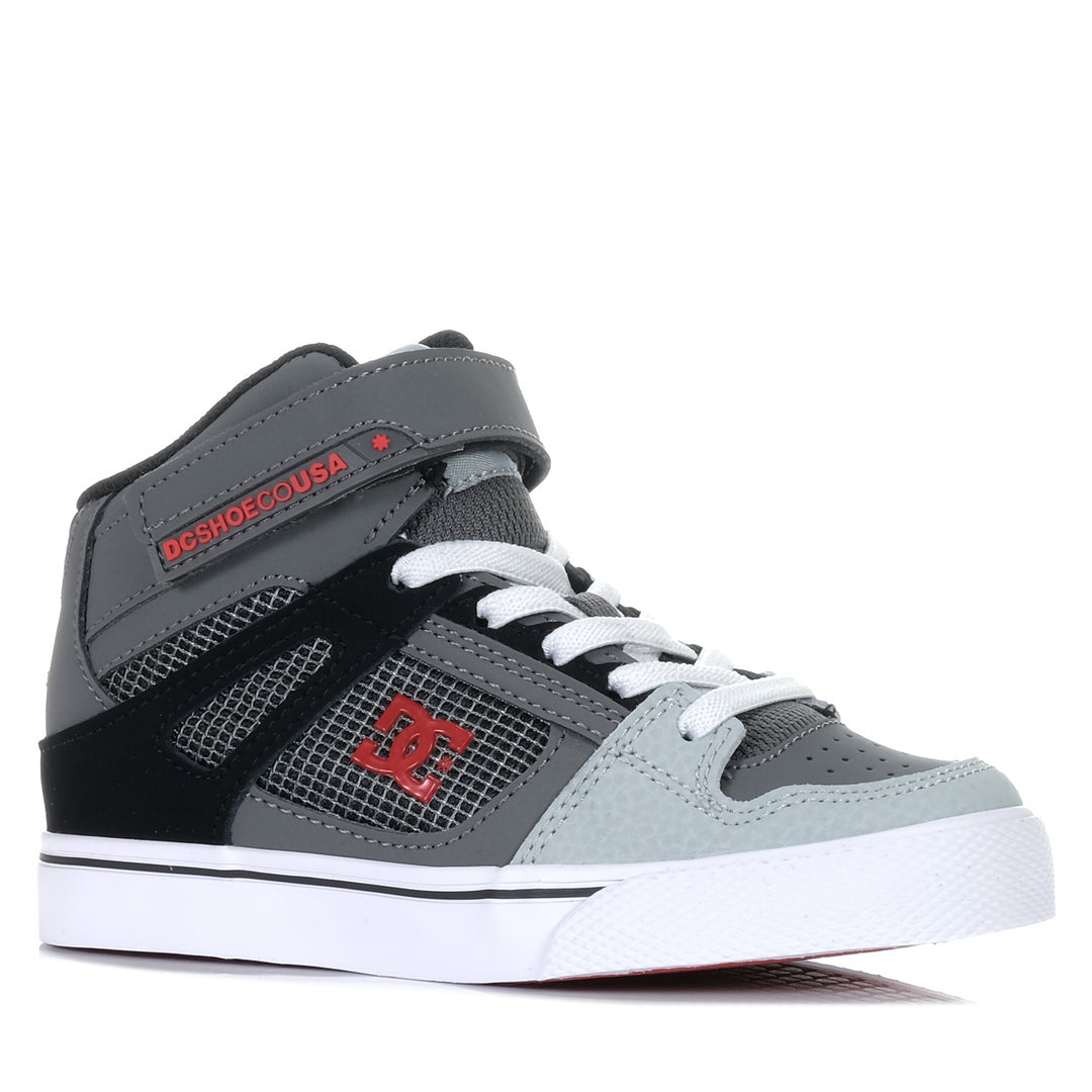 DC Pure High-Top EV Red/Heather Grey, 1 US, 11 US, 12 US, 13 US, 2 US, 3 US, 4 US, boots, DC, DCs, kids, multi, youth