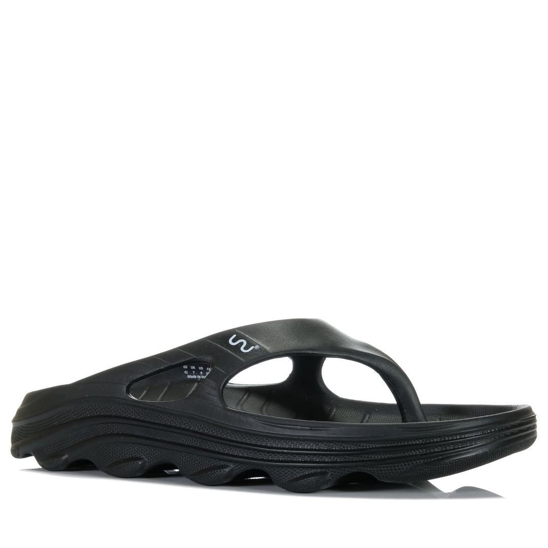 DoubleU Riva Black Mens Sandals