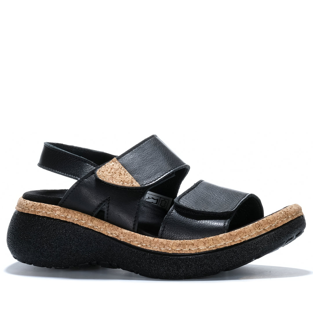 Dr Feet Hawkeye Nero Womens Sandals