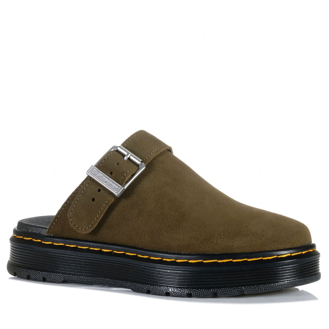 Dr Martens Brookline Mule Bronx Suede Olive Womens Shoes
