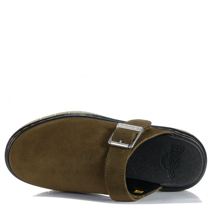 Dr Martens Brookline Mule Bronx Suede Olive Womens Shoes