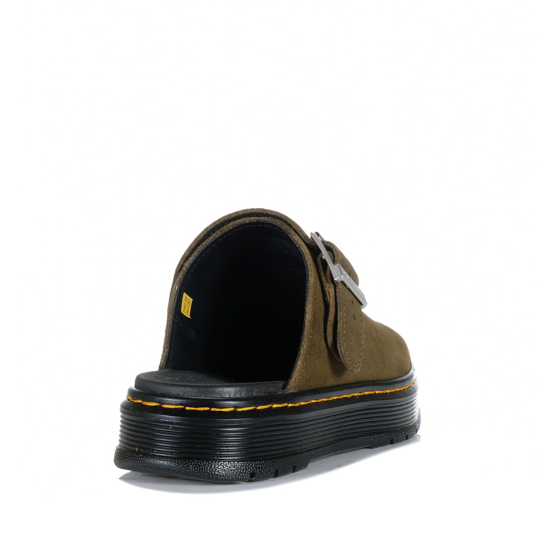 Dr Martens Brookline Mule Bronx Suede Olive Womens Shoes