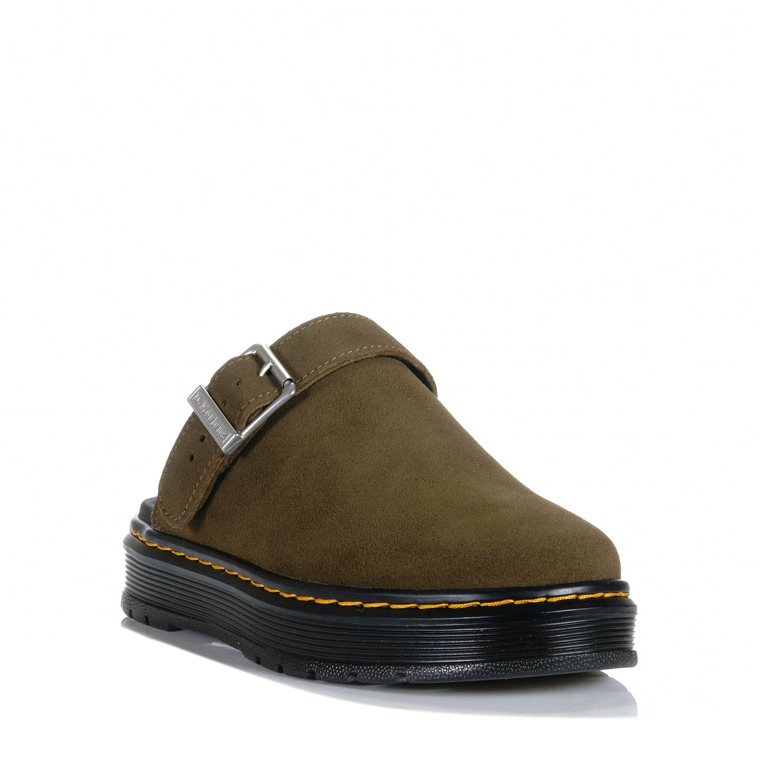 Dr Martens Brookline Mule Bronx Suede Olive Womens Shoes