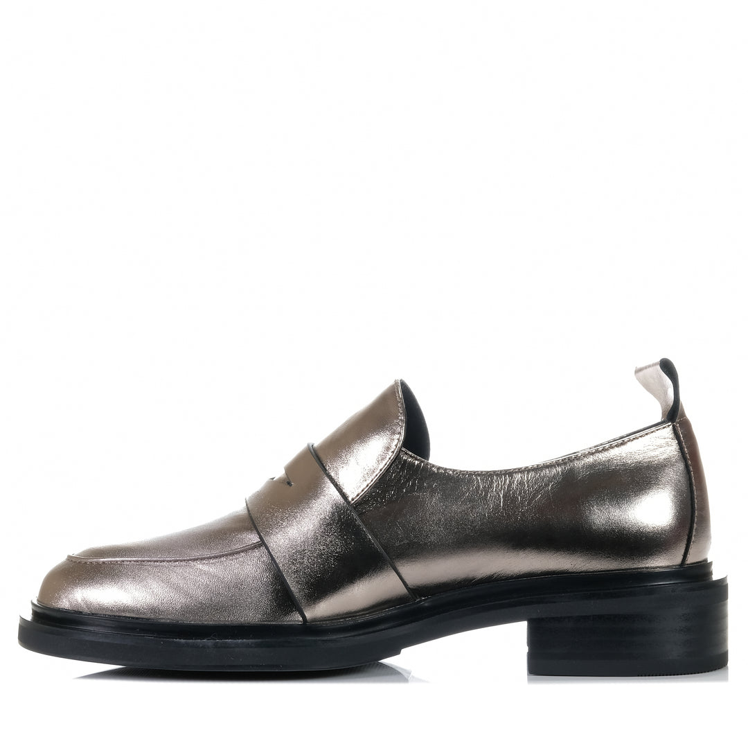 EOS Coia Pewter Metallic, eos, heels, loafer, metallic, shoes, womens