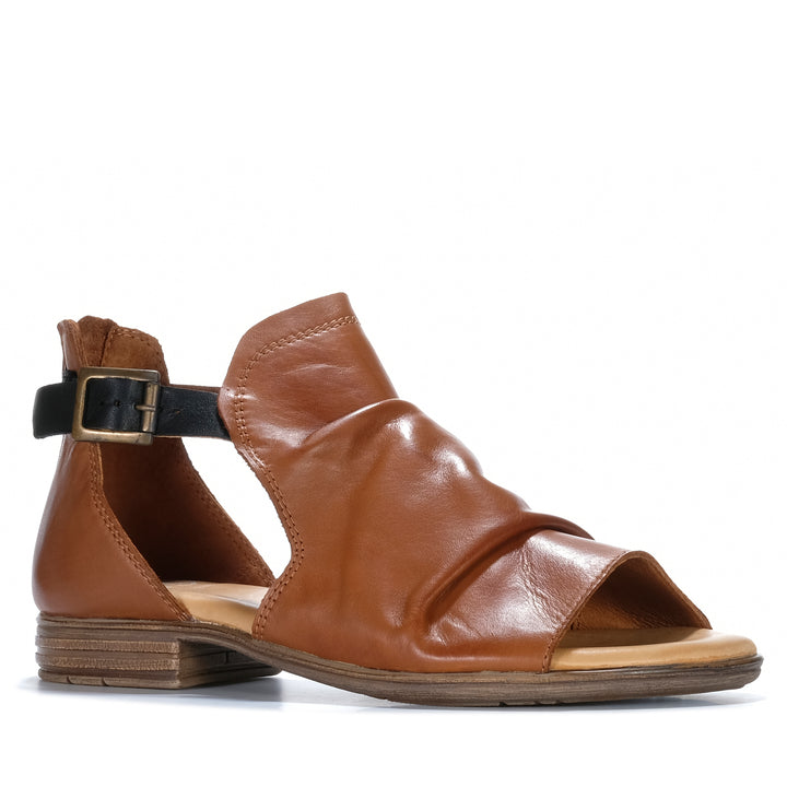 EOS Ilosia Brandy/Black Womens Sandals