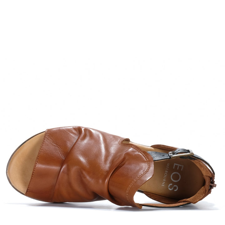 EOS Ilosia Brandy/Black Womens Sandals