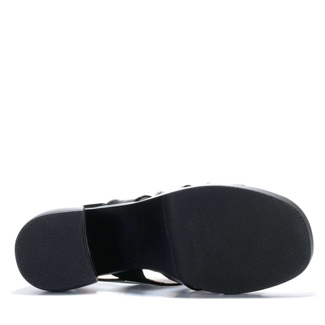 EOS Spiced Black Crinkle Womens Sandals