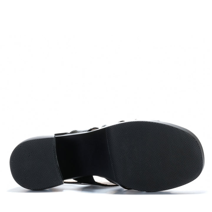 EOS Spiced Black Crinkle Womens Sandals