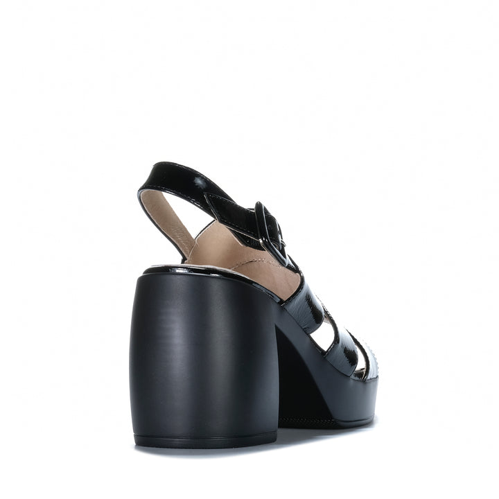 EOS Spiced Black Crinkle Womens Sandals