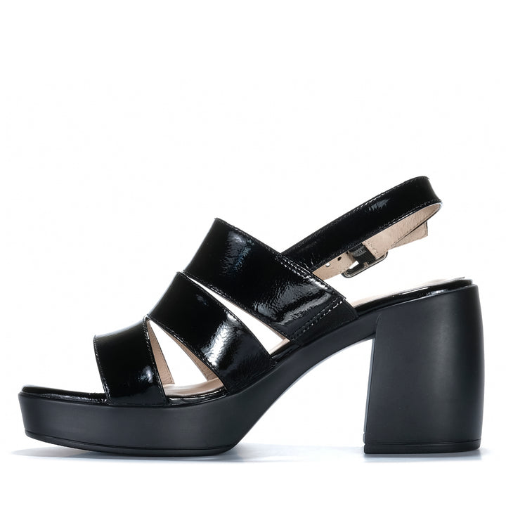 EOS Spiced Black Crinkle Womens Sandals