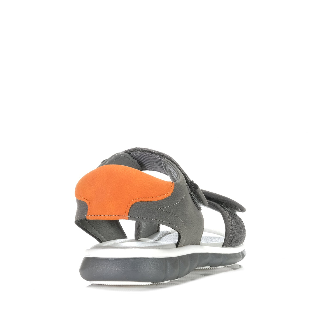 Grosby Elijah Grey/Orange Youth Sandals