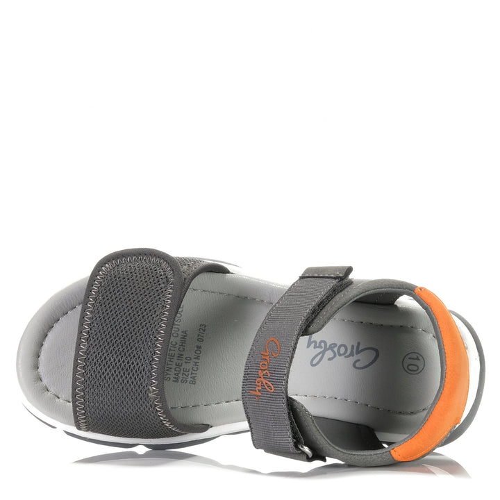 Grosby Elijah Grey/Orange Youth Sandals