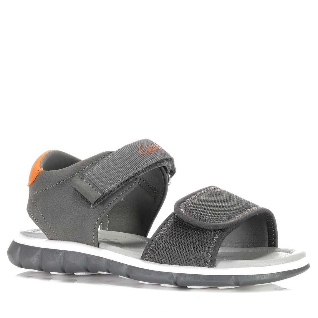 Grosby Elijah Grey/Orange Youth Sandals
