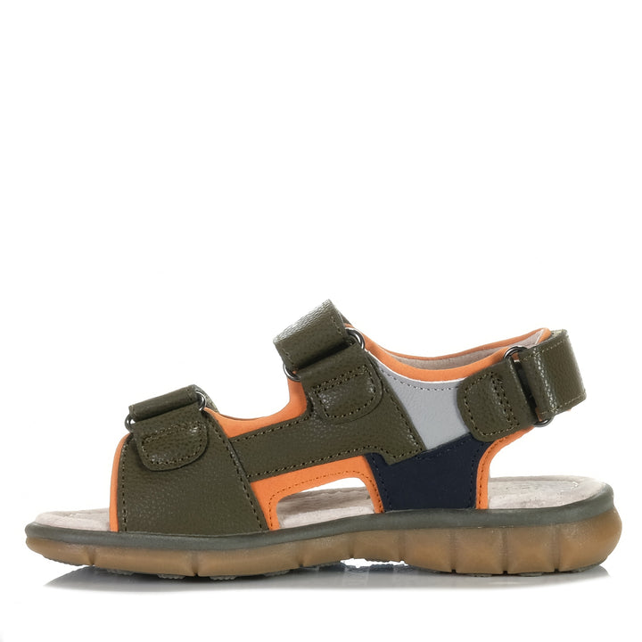 Grosby Greyson Khaki/Orange Youth Sandals