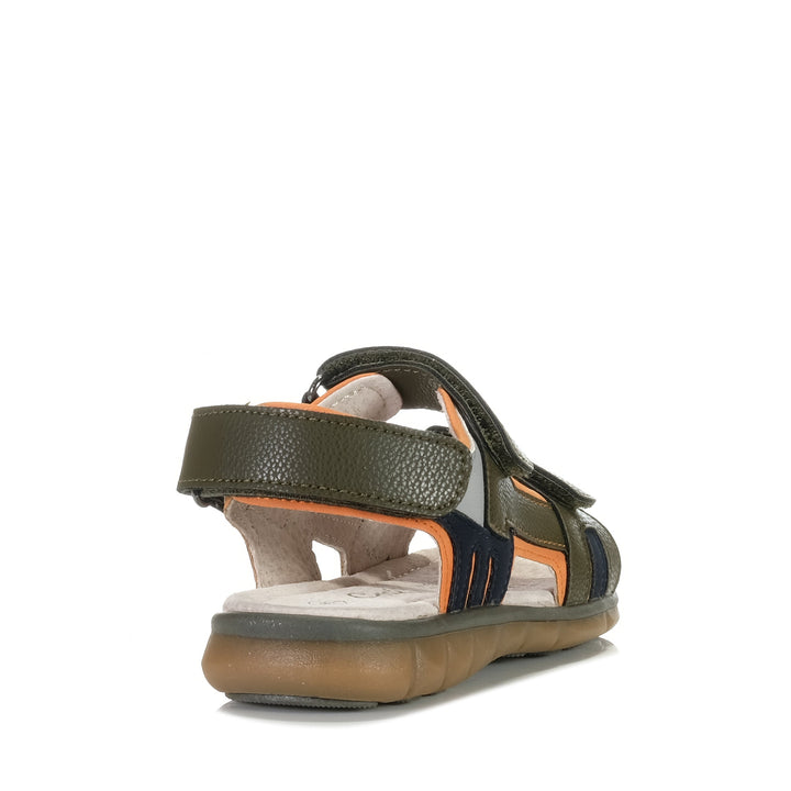Grosby Greyson Khaki/Orange Youth Sandals