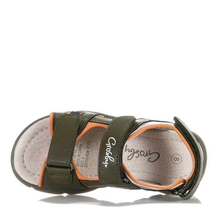 Grosby Greyson Khaki/Orange, 1 UK, 10 UK, 11 UK, 12 UK, 13 UK, 2 UK, 8 UK, 9 UK, green, Grosby, kids, sandals, youth