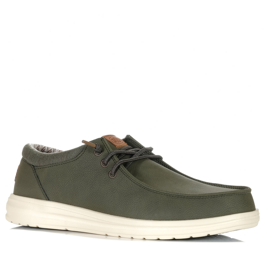 Hey Dude Mens Paul Classic Olive Mens Sneakers