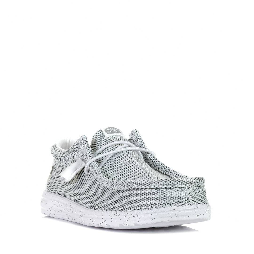 Hey Dude Mens Wally Sox Stone White Mens Shoes