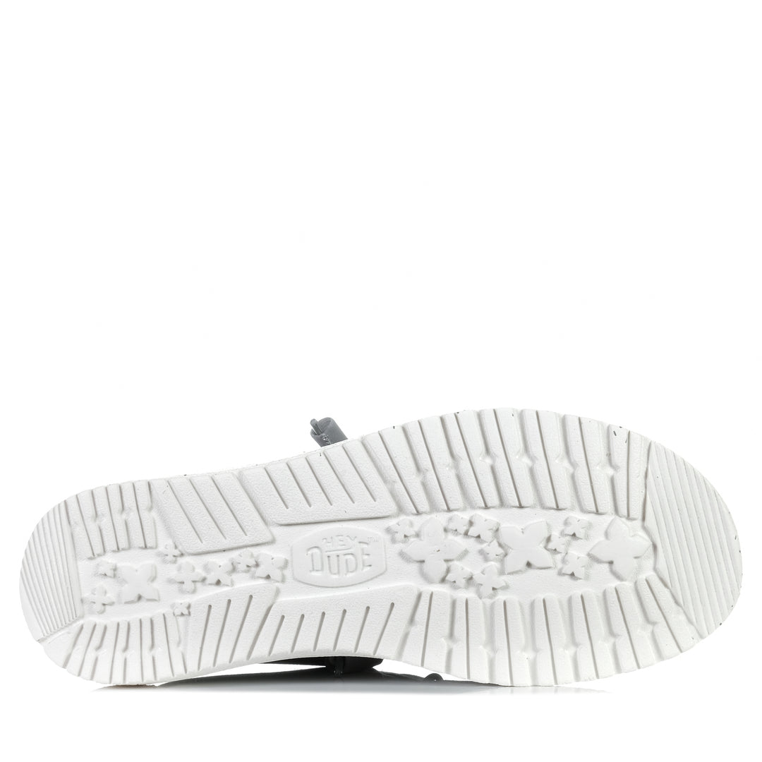 Hey Dude Mens Wally Stretch Canvas Light Grey Mens Sneakers