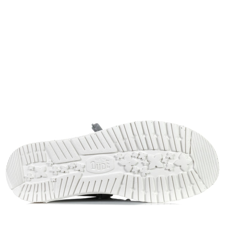 Hey Dude Mens Wally Stretch Canvas Light Grey Mens Sneakers