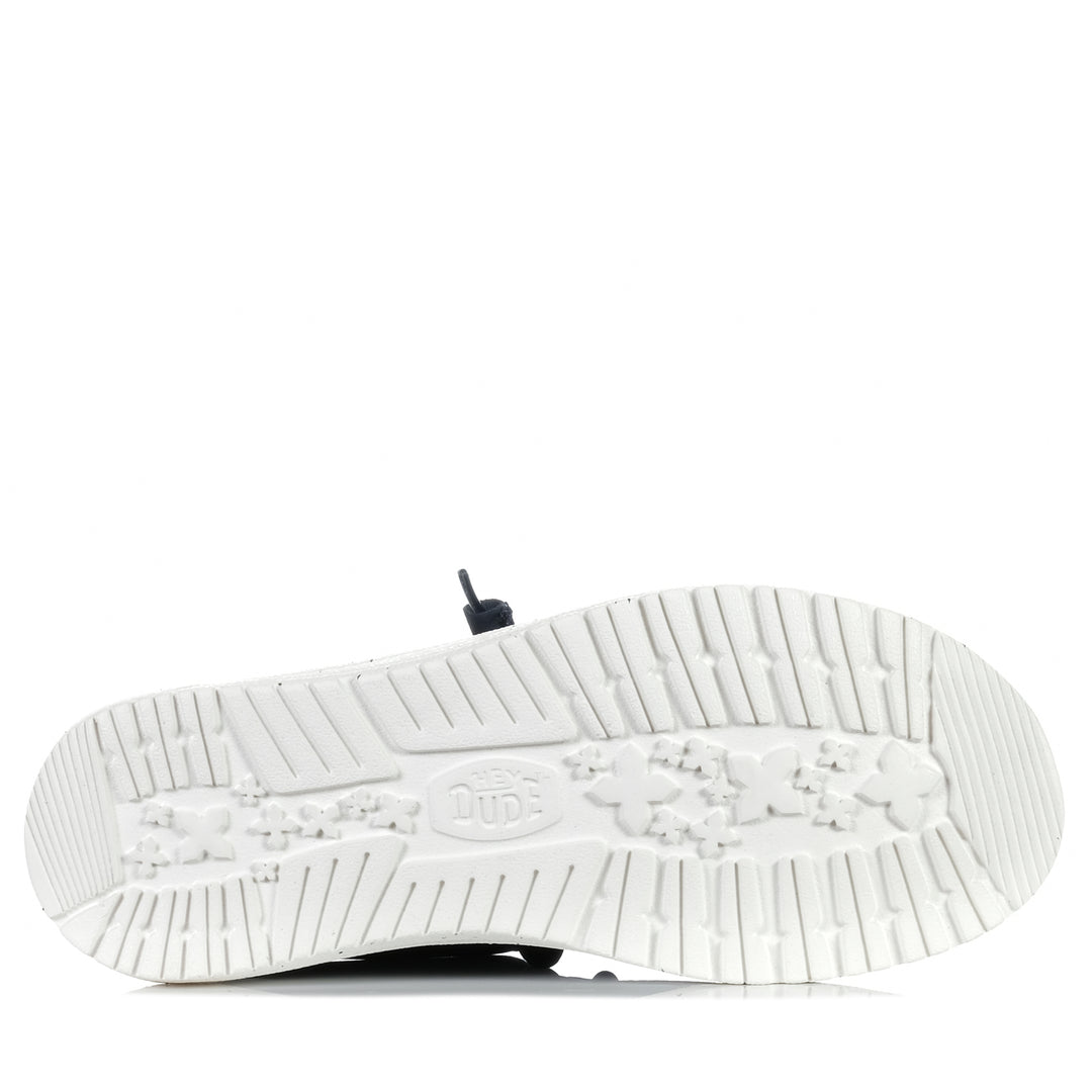 Hey Dude Mens Wally Stretch Canvas Navy Mens Sneakers