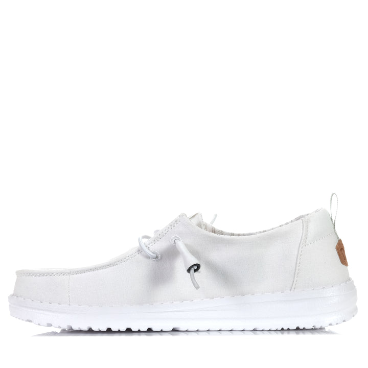 Hey Dude Womens Wendy Chambray Bright White Womens Shoes