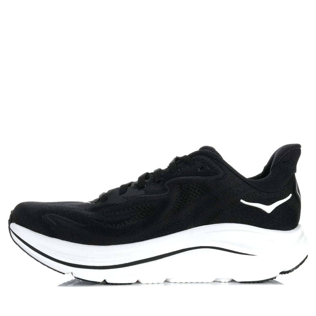 Hoka Clifton 10 Wide (2E) Black/White Mens Sports