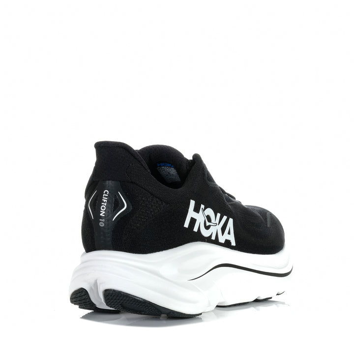Hoka Clifton 10 Wide (2E) Black/White Mens Sports